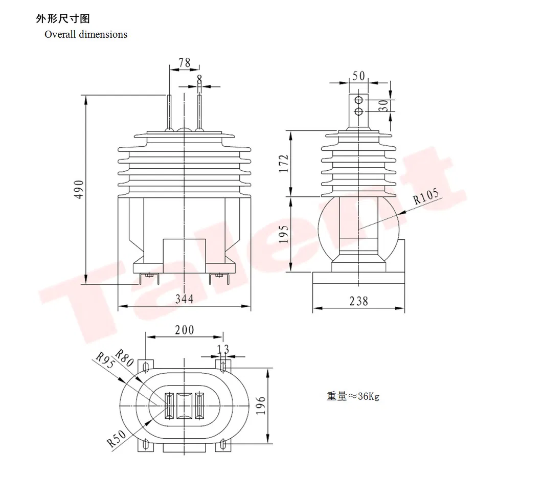 (LZZB1-24W) Outdoor Epoxy Cast-Resin 500A 5p 15va Current Transformer