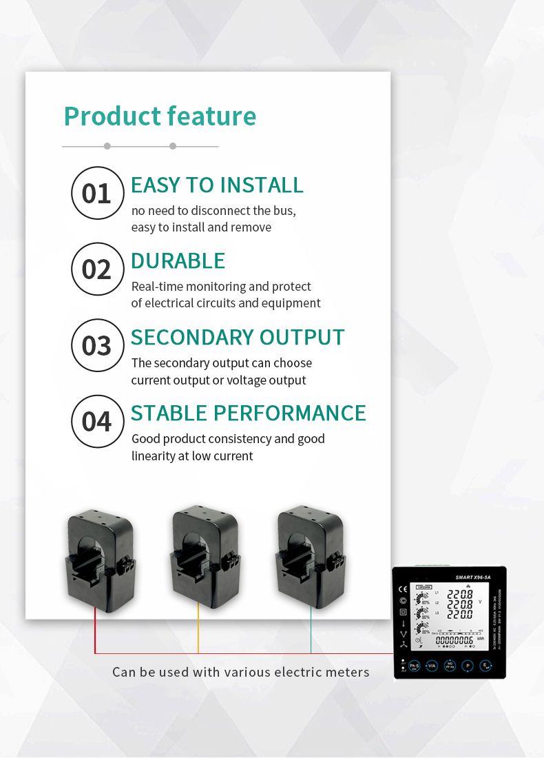 0.5 Class Wide Range 0-5000A Split Core Current Transformer