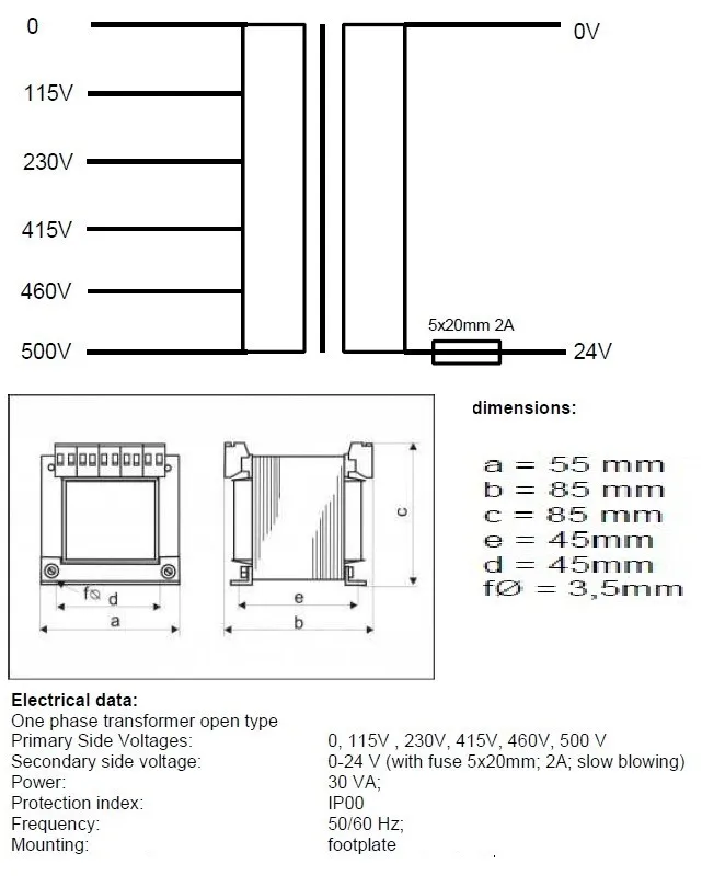 1.5W 250W Wire Leads Ei41 Ei42 Low Frequency Ei Transformer