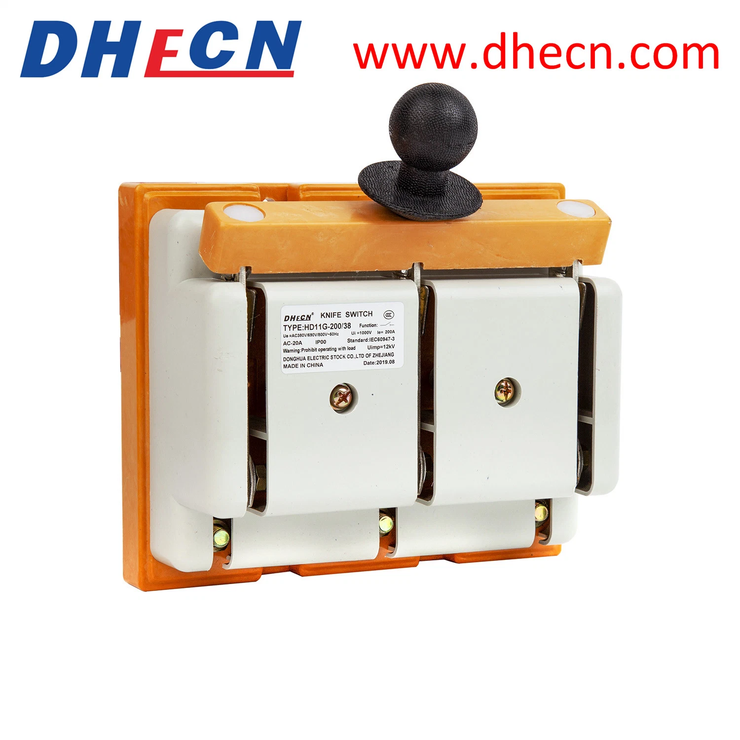 200A 3p Knife Type Disconnect Switches HD11g-200-38, Rated Operating Voltage AC380