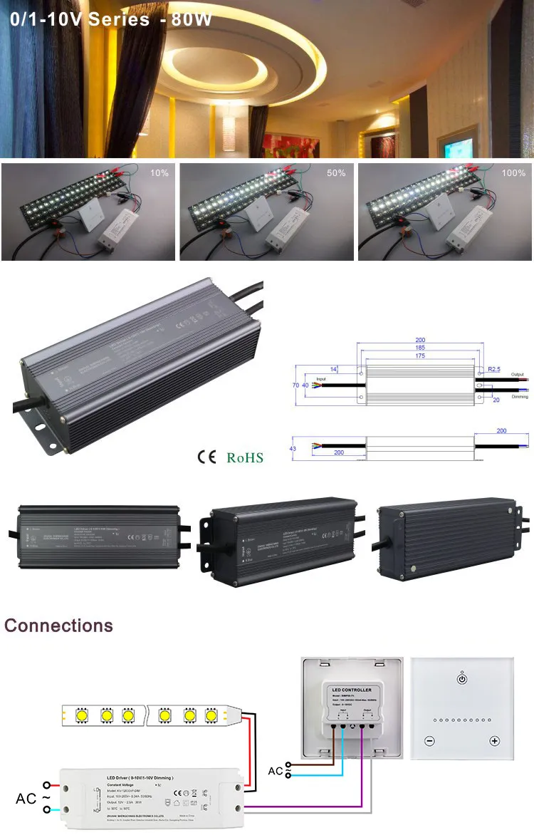21V -36V 0-10V 1-10V Dimming Variable Driver 2100mA Constant Current LED Driver
