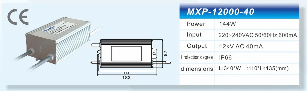 230V 15000V 40mA High Voltage Neon Transformer