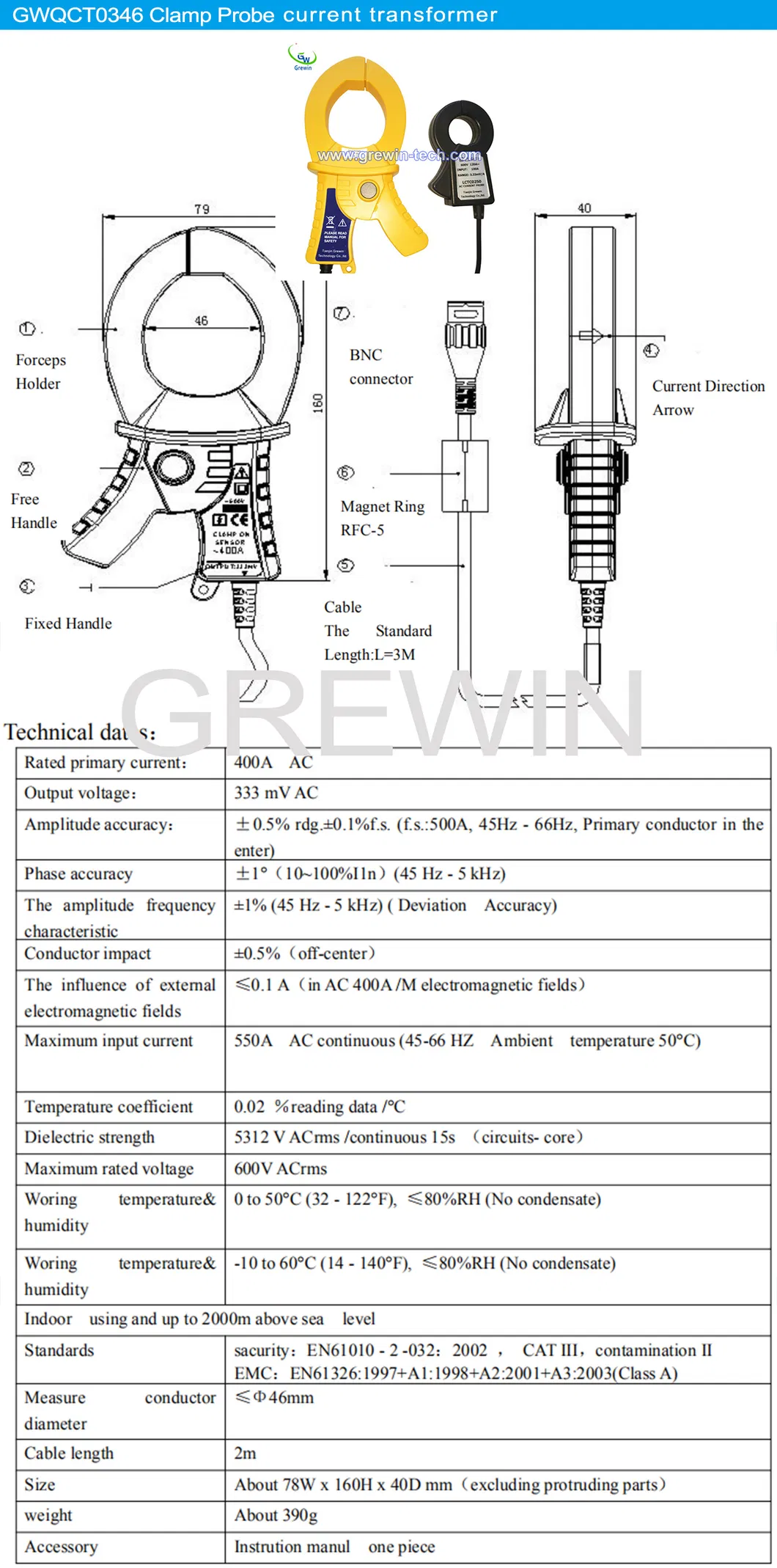 250A 1000A 1200A 600A 1A/5A Clamp Probe Current Transformer