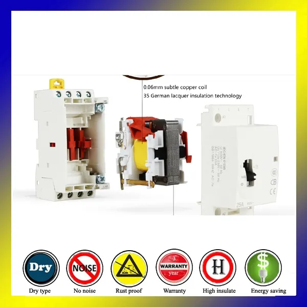 2p 63A 1no 1nc AC Contactor Match for Miniature Circuit Breaker