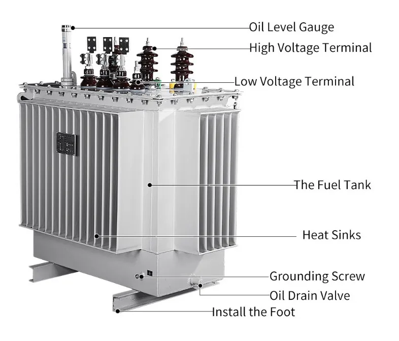 3 Phase Oil Immersed 2mva Power Distribution Transformer S9 S11 Power Distribution 30-2500 kVA Electric Transformer