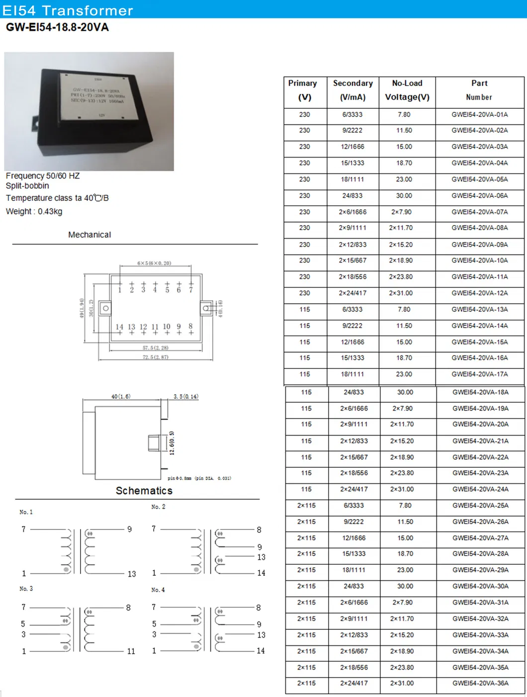 380V 400W Audio Power Amplifier Low Frequency Transformer