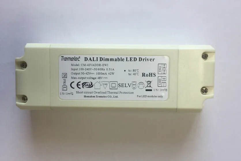 40V Addr Suitable for 30-48W High PF High Efficiency Flicker Free LED Dali Dimmable Power Supply