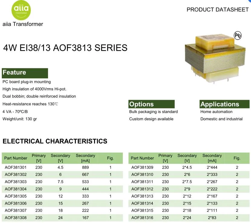 4va Open Frame Varnished PCB Printed-Circuit-Board Transformers