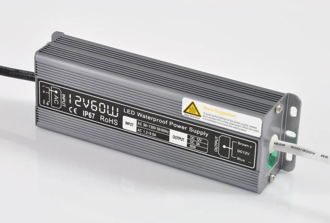 60W 5A 12V Switching Power Supply for LED Strips/Module Light