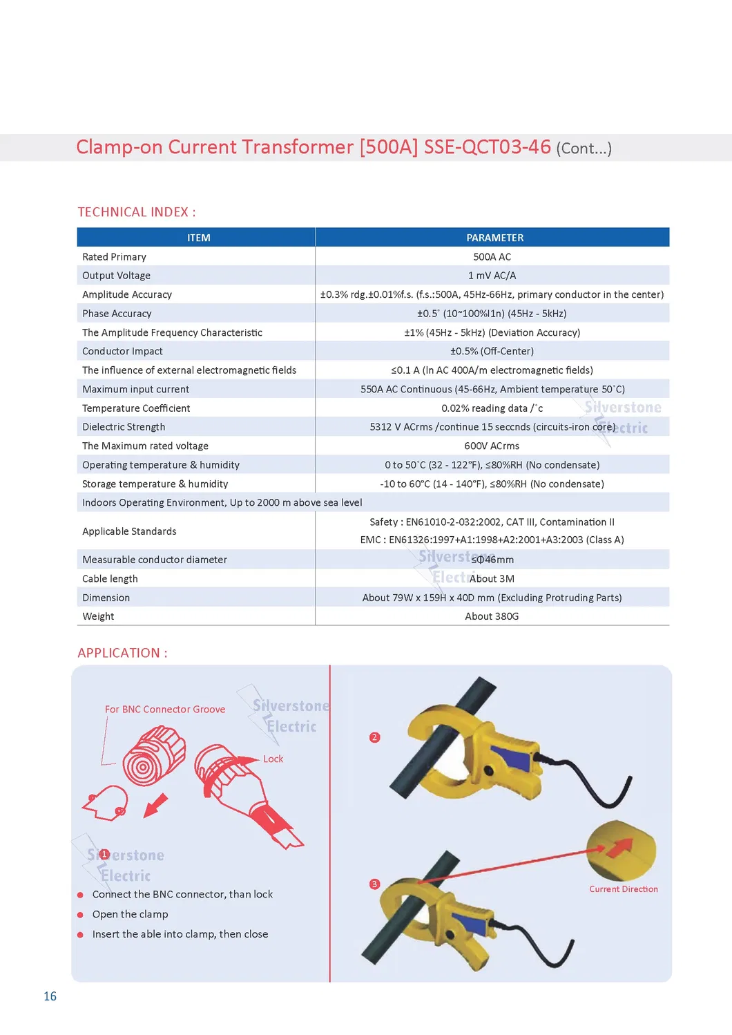 Clamp-on Current Transformer Sse-Qct03-46 [500A]