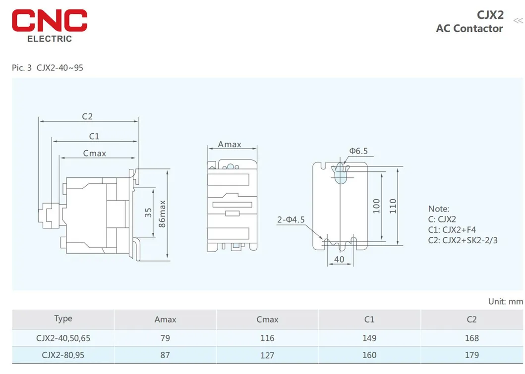 CNC OEM Thick Exercise 50A Contactor 50A AC Type Contactor 50A AC Contactor