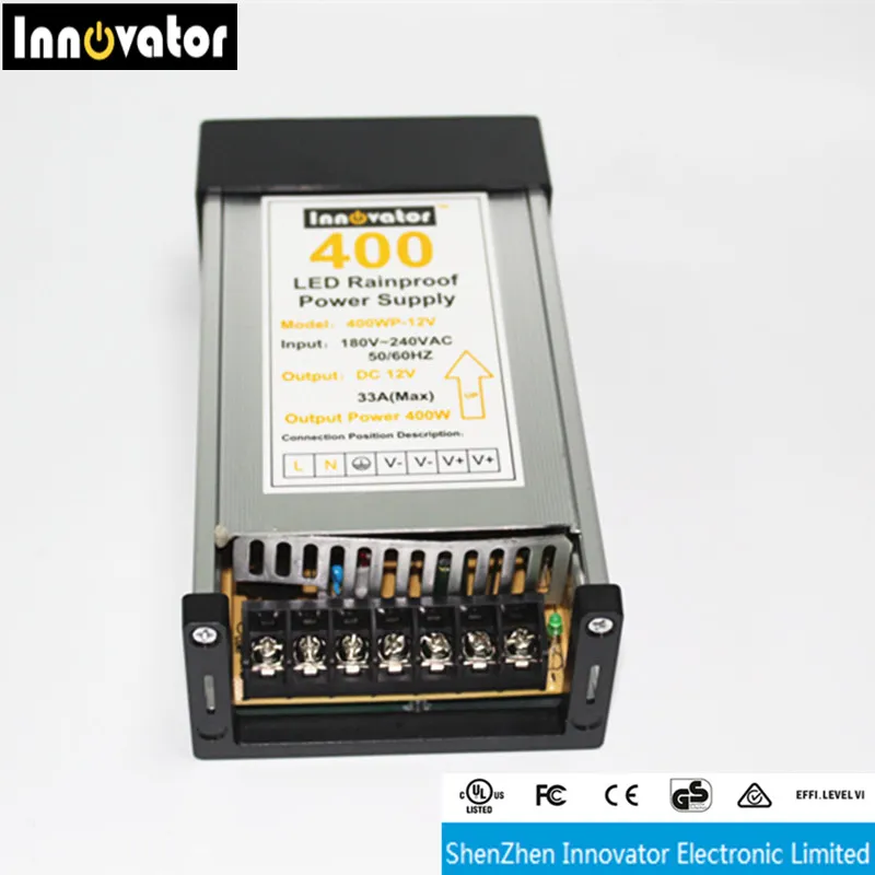 DC12V 400wp Outdoor Industrial Lighting LED Rainproof Power Supply