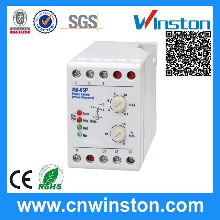DIN Rail Mounting Phase Faliure and Sequence Relay with CE