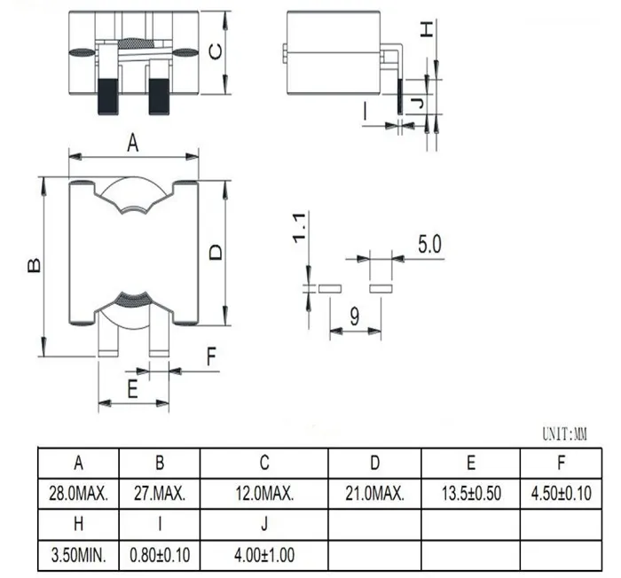 Flat Wire Winding Planar High Frequency Power Transformer (IKP-ER2614)