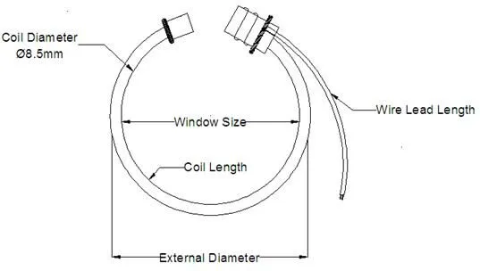 Flexible Rogowski Coil Current Transducer 1000A 100mv