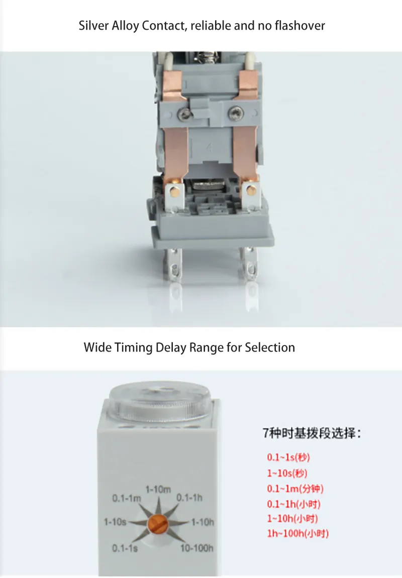HHS13S-1 ON delay Time relay with 4 set delay time contact