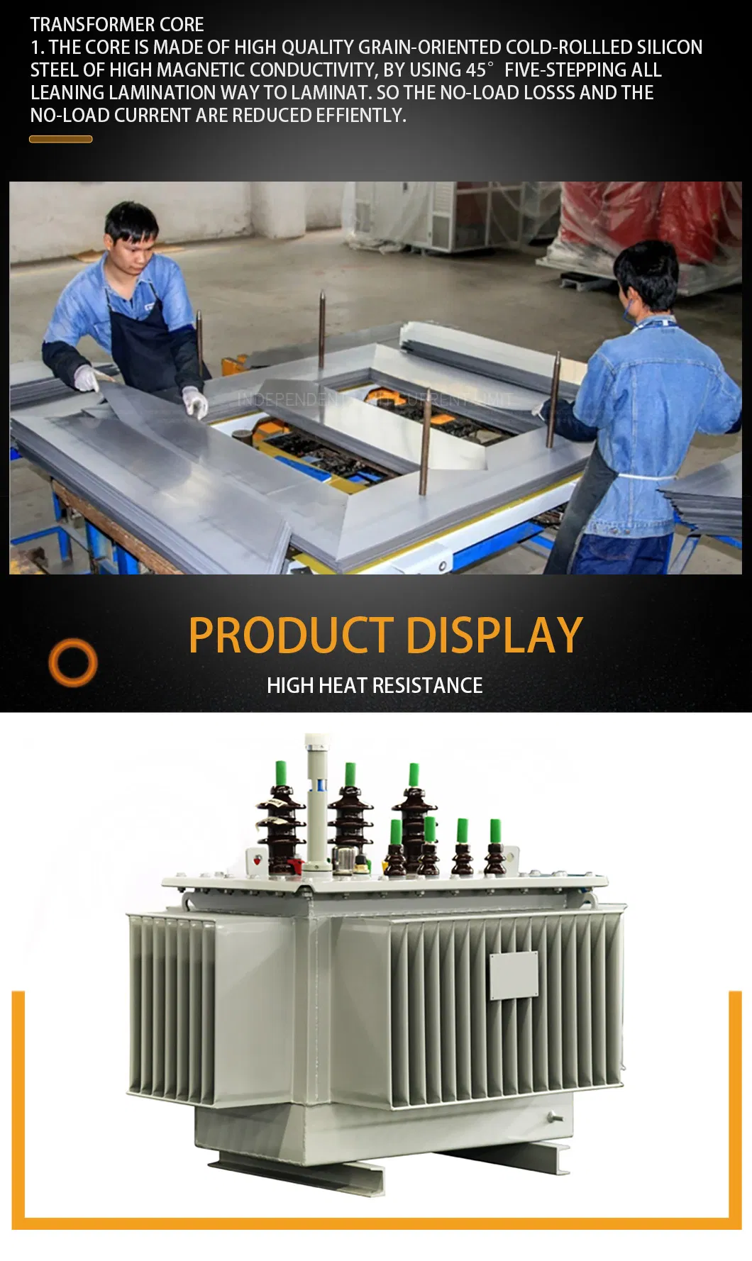 High Quality 500kVA Oil-Immersed Distribution Transformer with Grgo Core Material