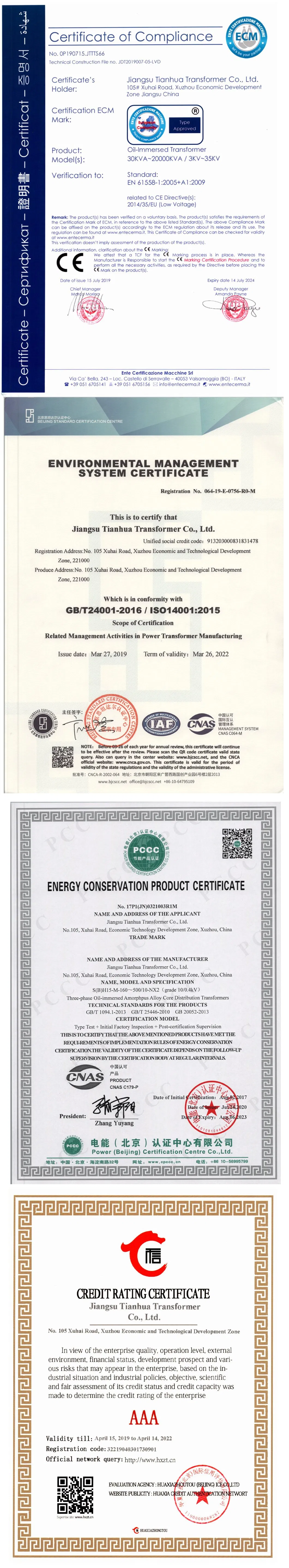 High Quality 500kVA Oil-Immersed Distribution Transformer with Grgo Core Material