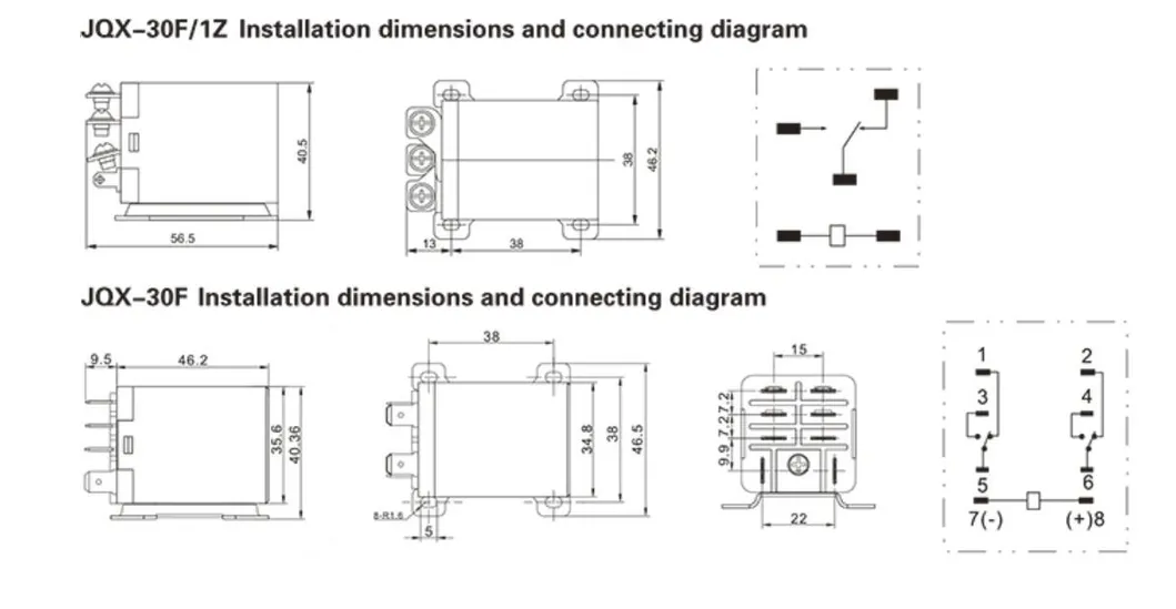 Jqx-30f 1z 220V AC Powr Relay, Ce Proved High Quality Power Relay, ISO9001 Proved Power Relay