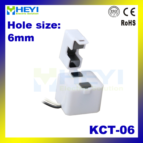 Kct-6 20A/10mA 6mm Inner Size Smallest Split Core Current Sensor CT Factory Heyi Brand for Mv Output