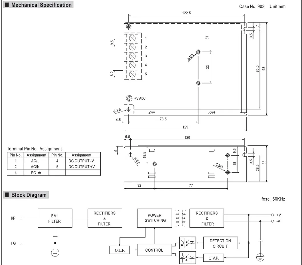 Mean Well 50W Open-Frame Power Supply (NES-50)