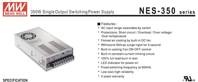 Meanwell 12V 350W Nes-350-12 AC to DC LED Power Supply Driver