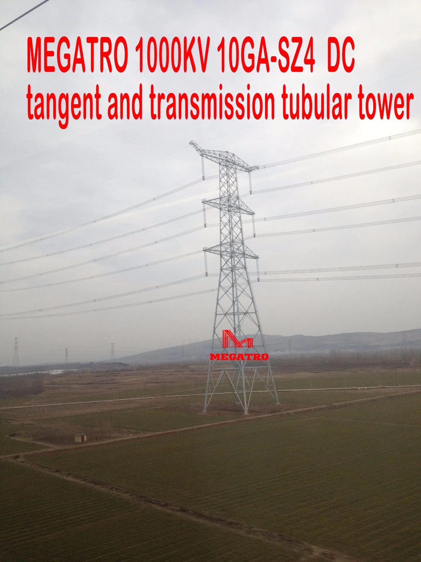Megatro 1000kv 10ga -Sz4 DC Tangent and Transmission Tubular Tower