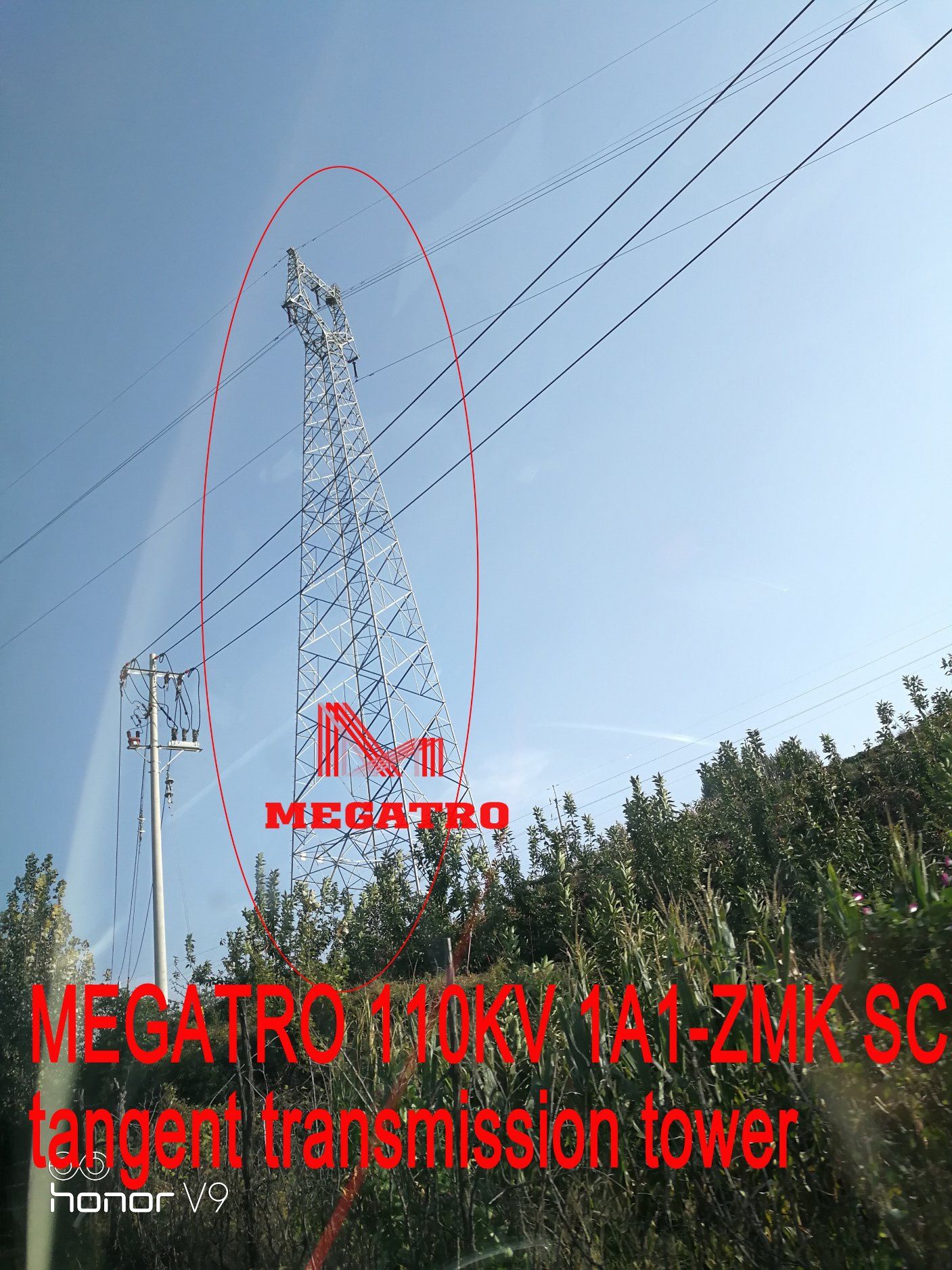 Megatro 110kv 1A1 -Zm3 Sc Tangent Transmission Tower