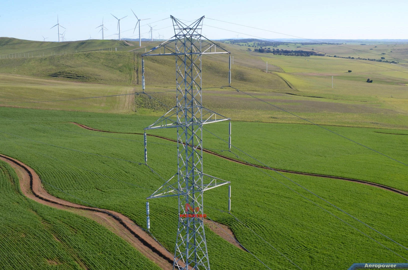 Megatro 230kv Narrow Base Lattice Steel Structure Tower Pylon Steel Products