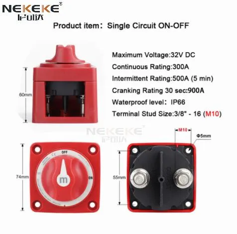 Nekeke Auto Selector Blue Sea Battery Disconnect Isolator Switch for Boat Parts
