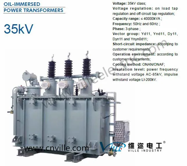 S11-31500/35 31.5mva S11 Series 35kv Power Transformer with on Load Tap Changer