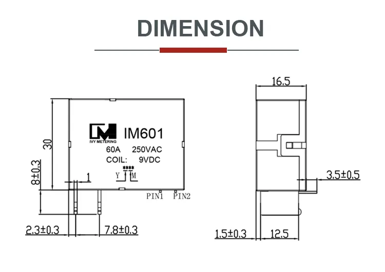 Safety UC2 Standard PCB Relay 24VDC 60A Magnetic Latching Relay