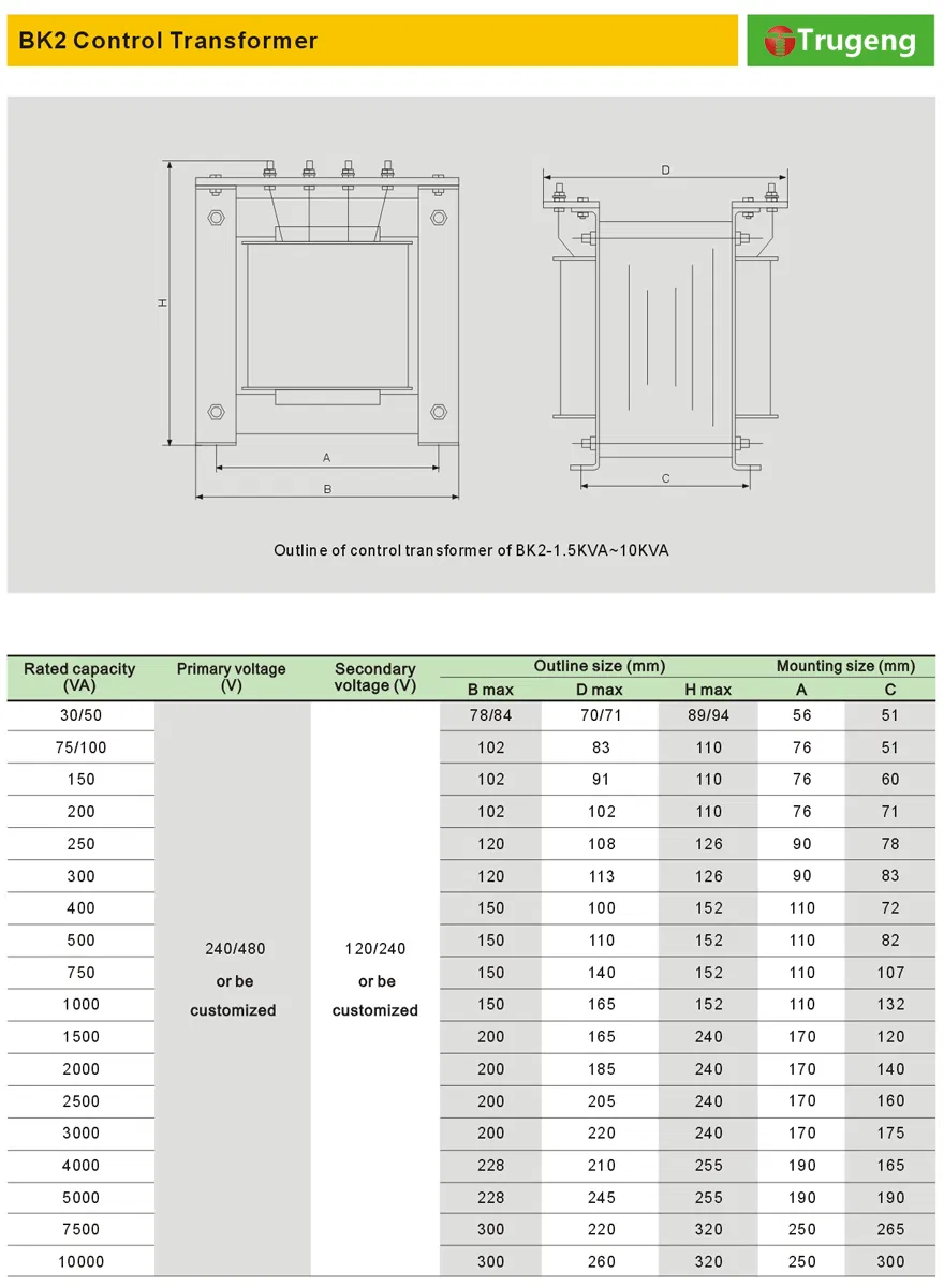 Single Phase Control Transformer