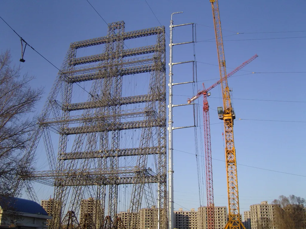 Single Pipe Transmission Line Pole Power Tower Electric Power