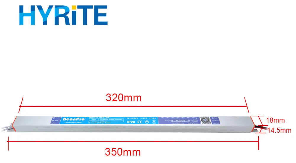 Slimline Indoor IP20 12V 24V 48W LED Power Supply