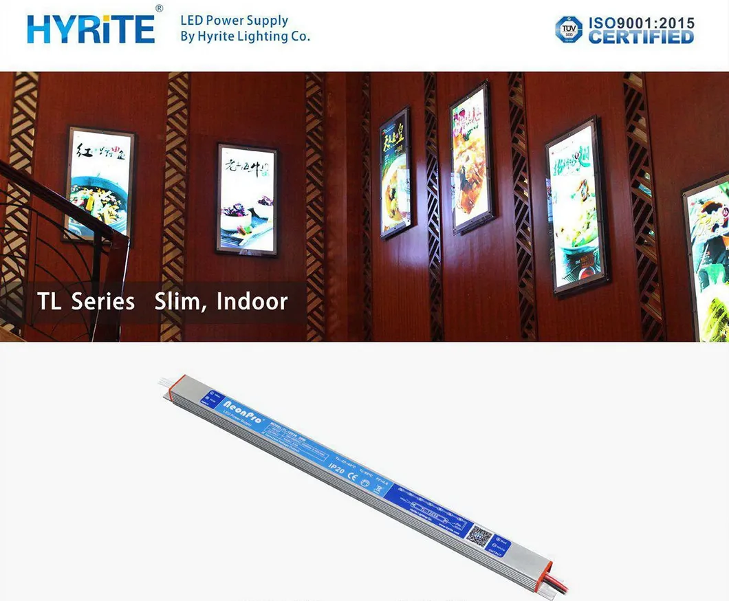 Slimline Indoor IP20 12V 24V 48W LED Power Supply