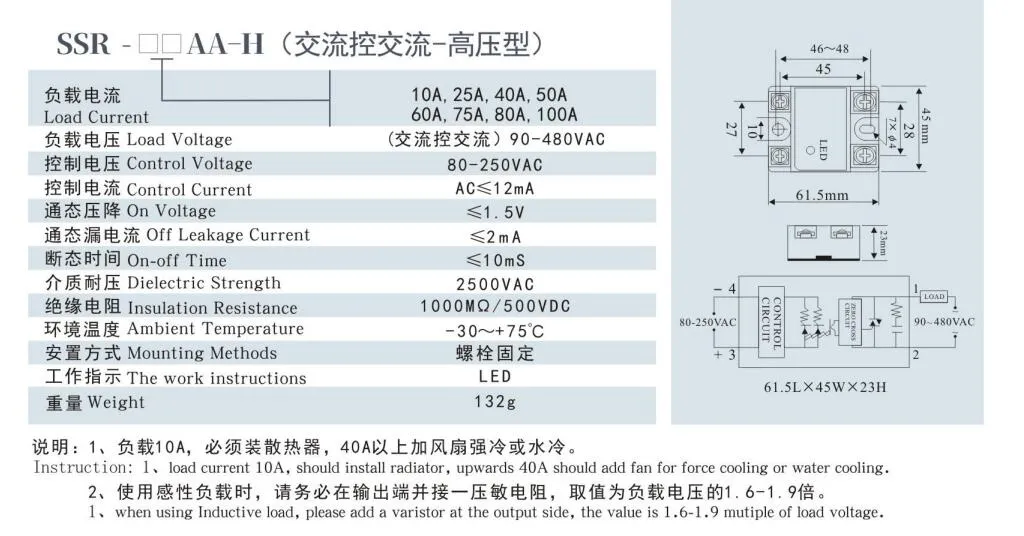 SSR-80dd Solid State Relay, CE Proved Solid State Relay, 24-380VAC Single Solid State Relay, ISO9001 Passed Solid State Relay