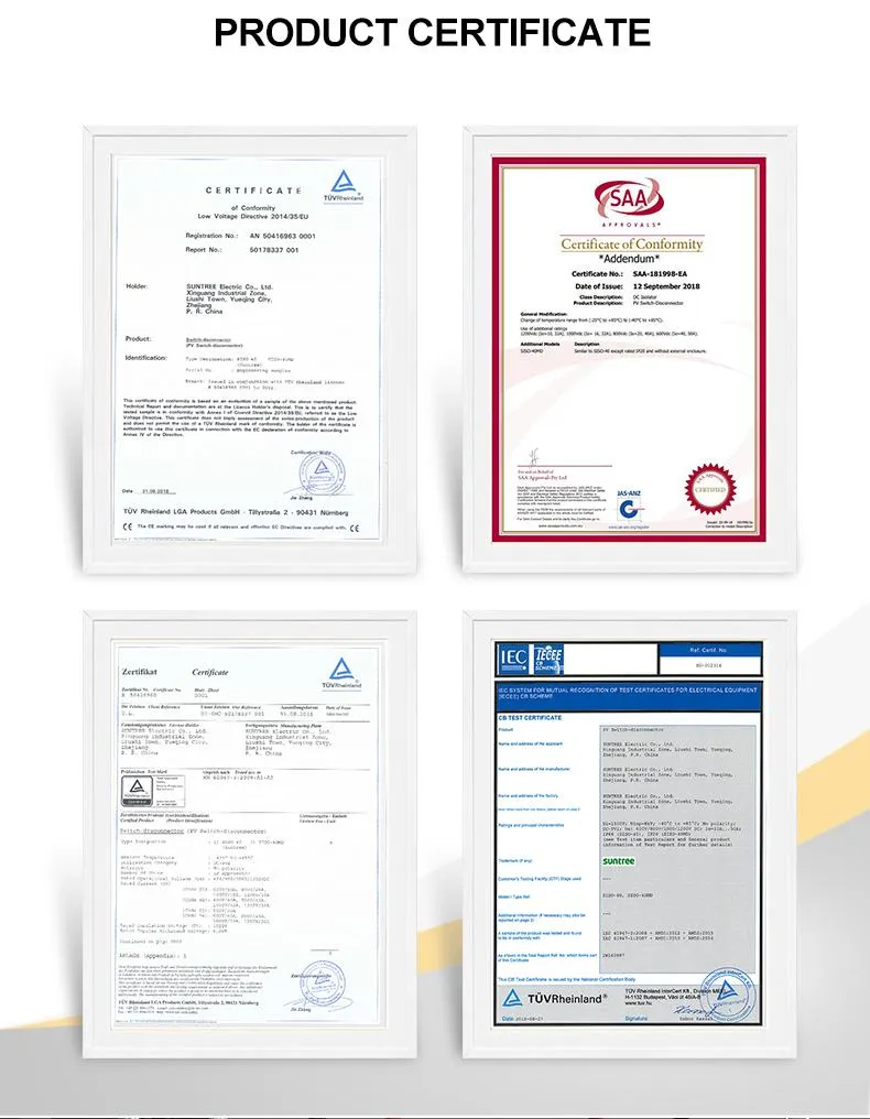 Suntree DC Siso 1200V Waterproof Isolation Switch Passed IEC Authorized Lab IP66 Waterproof Testing Siso-40