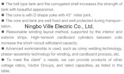 Sz-31500/69/6.3 31.5mva 66kv Double-Winding Power Transformers with on-Load Tap Changer