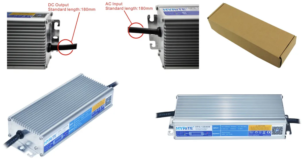 UL Certificate Waterproof IP67 SMPS 12V 60W LED Driver for Us Market